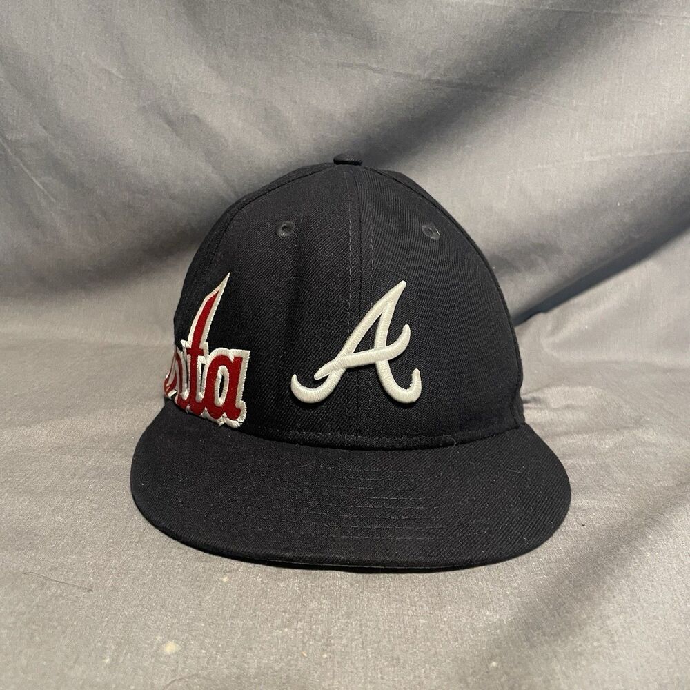Atlanta Braves MLB New Era Split Side Team Baseball Cap Hat Fitted Size 7 1/2